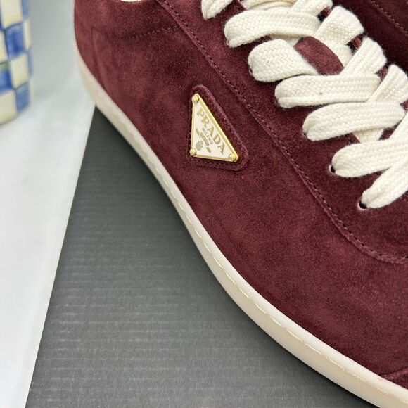 Men's Prada triangle logo suede sneakers size 9 US made in Italy - Picture 6 of 11